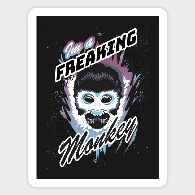 im a freaking monkey Sticker by ballano